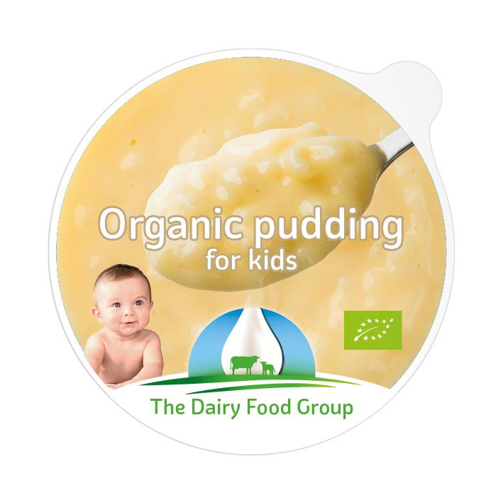 Organic pudding or custard for children